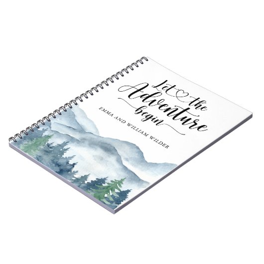 Rustic Forest Adventure Mountains Neugierig Notizblock (Linke Seite)