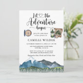 Rustic Forest Adventure Watercolor Kinderdusche Einladung (Stehend Vorderseite)