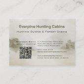 Rustic Forest Antler Deer Hunting Cabins QR-Code Visitenkarte (Rückseite)