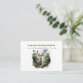 Rustic Forest Antler Deer Hunting Cabins QR-Code Visitenkarte (Stehend Vorderseite)