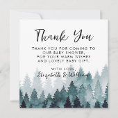 Rustic Forest Baby Dusche Vielen Dank Dankeskarte (Vorderseite)