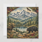 Rustic Forest Birthday Party  Einladung (Rückseite)