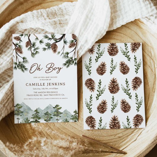 Rustic Forest Boy Babydusche Einladung