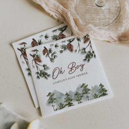 Rustic Forest Boy Babydusche Serviette