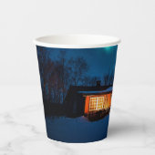 Rustic Forest Cottages & Cozy Cabins Nature Aurora Pappbecher (Vorderseite)