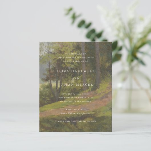 Rustic Forest Elegant Wedding Invitation (Stehend Vorderseite)