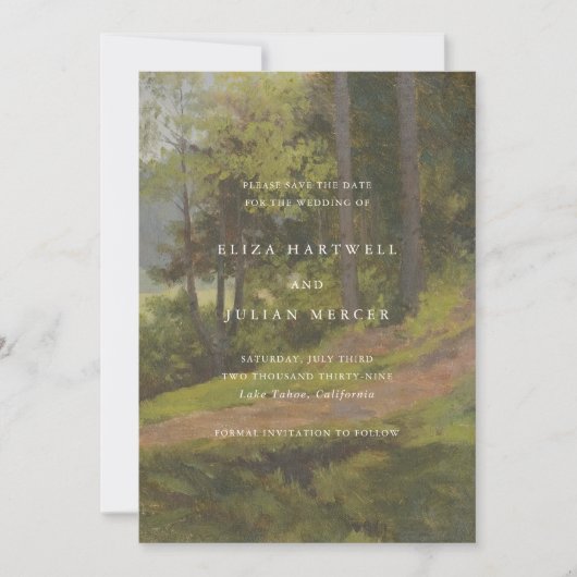 Rustic Forest Elegant Wedding Save The Date (Vorderseite)