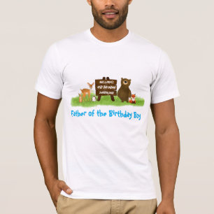 Rustic Forest Geburtstagsfeier Tiere Vater T-Shirt
