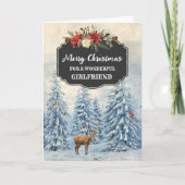 Rustic Forest Girlfriend Frohe Weihnachten Karte (Vorderseite)