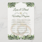 Rustic Forest Greenery Floral Wedding Program Card Programm (Vorderseite)