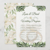 Rustic Forest Greenery Floral Wedding Program Card Programm (Vorne/Hinten)