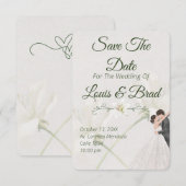 Rustic Forest Greenery Floral Wedding Save the Dat Ankündigung (Vorne/Hinten)