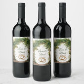 Rustic Forest Greenery Wedding Wine Bottle Label Weinetikett (Flaschen)