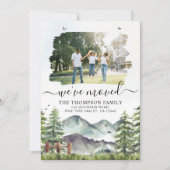 Rustic Forest Mountain We've Moved Photo Moving Ankündigung (Vorderseite)