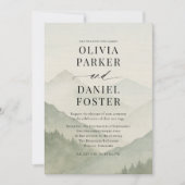 Rustic Forest Mountains Destination Wedding  Einladung (Vorderseite)