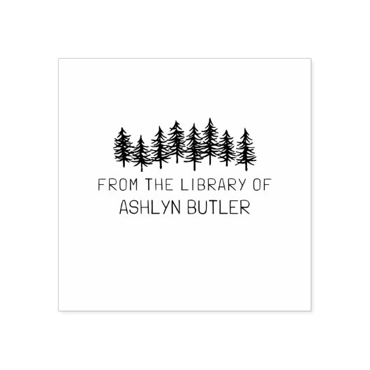 Rustic Forest Personal Library Book Briefmarke Gummistempel (Prägung)