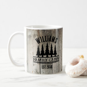 Rustic Forest Personalisierte Familien-Ferienhushä Kaffeetasse
