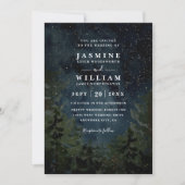 Rustic Forest Sky Night Elegant QR Code Wedding Einladung (Vorderseite)