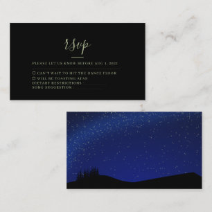 Rustic Forest Starry Night Wedding Rsvp Card Begleitkarte