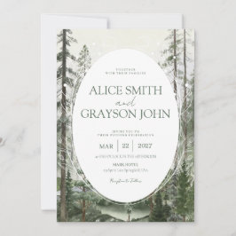 Rustic Forest Tree Classic Watercolor Wedding Einladung