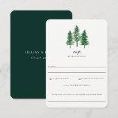 Rustic Forest Wedding Food Allergy RSVP Card Karte (Vorne/Hinten)
