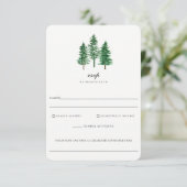 Rustic Forest Wedding Food Allergy RSVP Card Karte (Stehend Vorderseite)