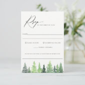 Rustic Forest Wedding Food Allergy RSVP Card Karte (Stehend Vorderseite)