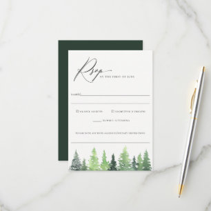 Rustic Forest Wedding Food Allergy RSVP Card Karte