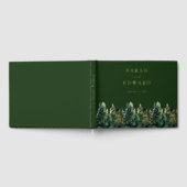 Rustic Forest Wedding Gold Foil Gästebuch (Voll)