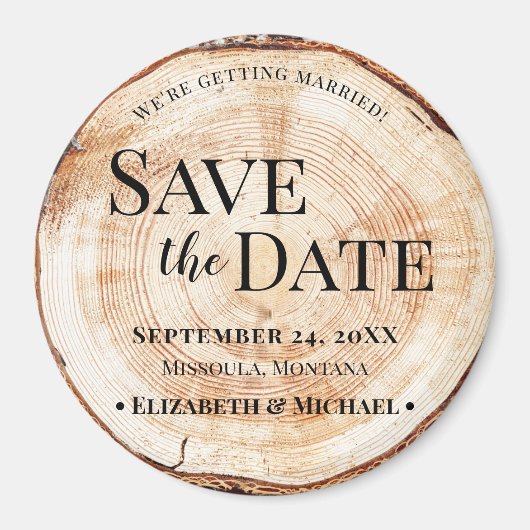 Rustic Forest Wedding Save the Date Magnet (Vorne)