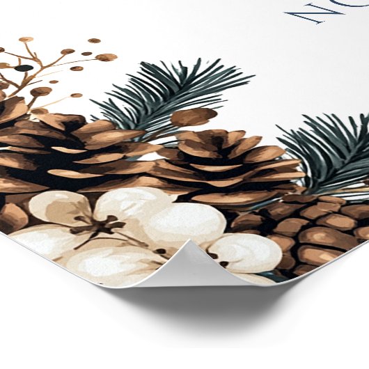 Rustic Forest Winter Baby Dusche Begrüßungszeichen Poster (Ecke)