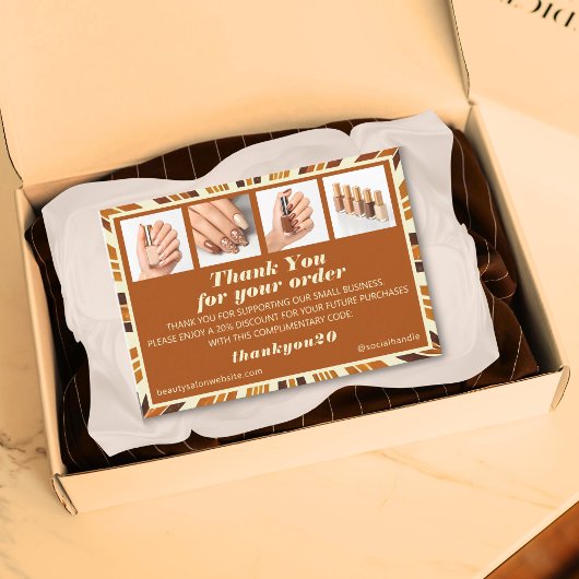 Rustic Foto Grid Nail Salon Bestellung Danke Karte