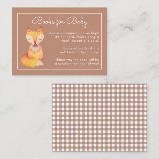 Rustic Fox Baby Showbuchkarte Begleitkarte (Vorne/Hinten)