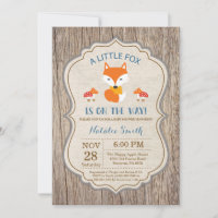 Rustic Fox Baby Shower Einladung Junge