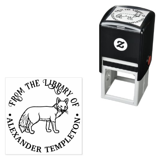 Rustic Fox Kontur "From the Library" Buchname Permastempel (Beispiel)