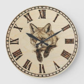 Rustic Fox Wall Clock Große Wanduhr (Vorderseite)