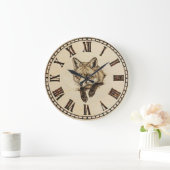 Rustic Fox Wall Clock Große Wanduhr (Zuhause)