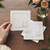 Rustic Frame Western Horseshoe Monogram Wedding Servietten Mit Folie