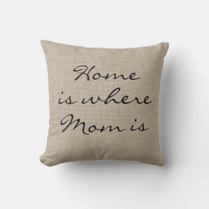 Rustic Freehand Zuhause ist der Ort, wo Mama ist P Kissen