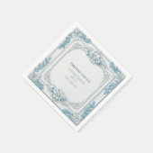 Rustic French Country Shabby Chic Decor White Blue Serviette (Ecke)