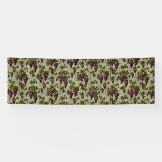 Rustic French Country Vineyard Grapevine Art Banner (Horizontal)