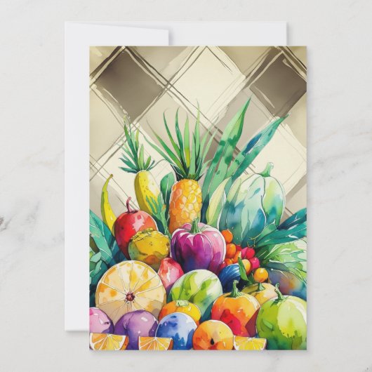 Rustic Fresh Off the Market Fruit Bridal Shower Einladung (Rückseite)