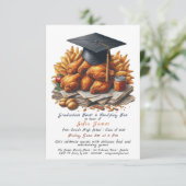 Rustic Fried Chicken Graduation Party Einladung (Stehend Vorderseite)