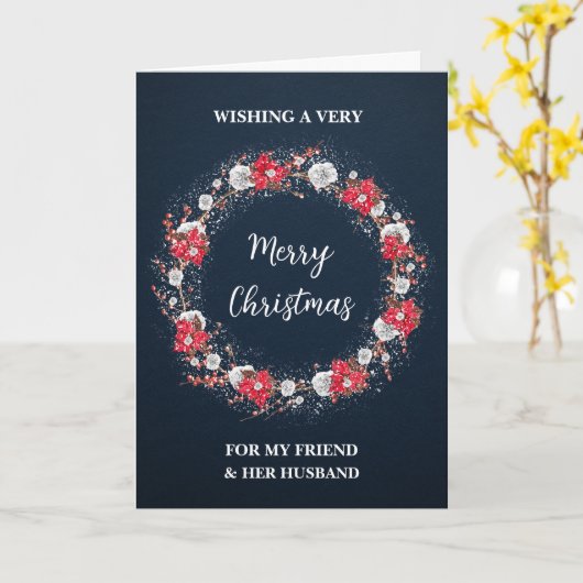 Rustic Friend & Ihr Mann frohe Weihnachten Karte (Gelbe Blume)