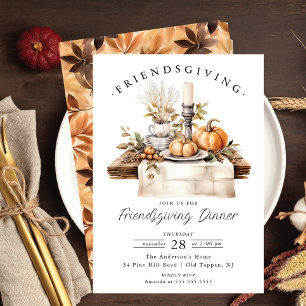 Rustic Friendsgiving Dinner Einladung