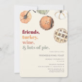 Rustic Friendsgiving Dinner Fest Party Einladung (Vorderseite)