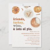 Rustic Friendsgiving Dinner Fest Party Einladung (Vorderseite)