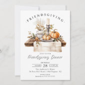 Rustic Friendsgiving Dinner Invitation Einladung (Vorderseite)