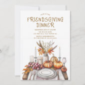 Rustic Friendsgiving Dinner Party Einladung (Vorderseite)