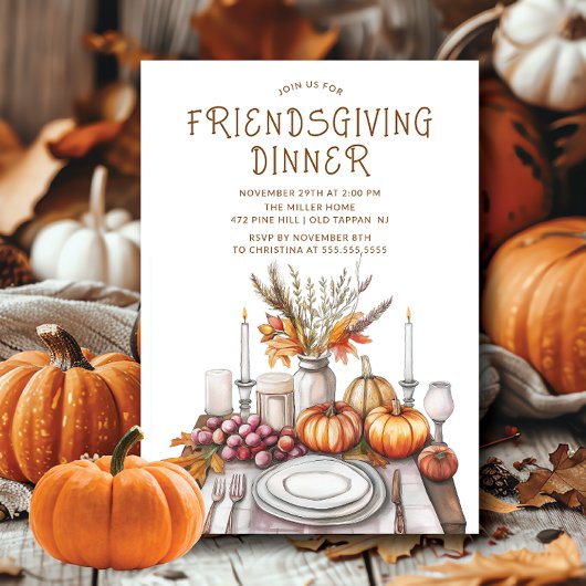 Rustic Friendsgiving Dinner Party Einladung